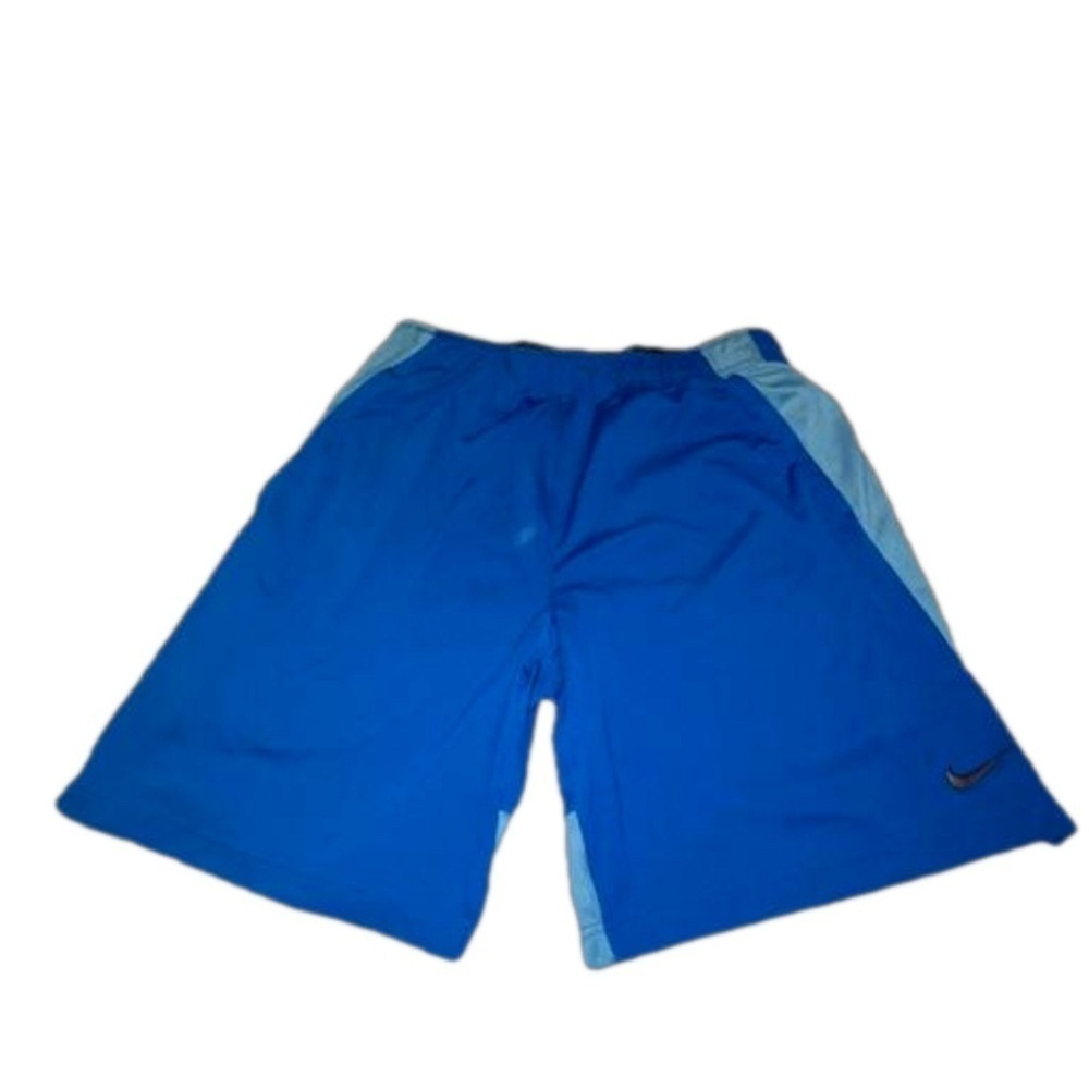 Nike Elastic Waist DriFit Basketball Athletic Shorts Light/Darker Blue SZ Large